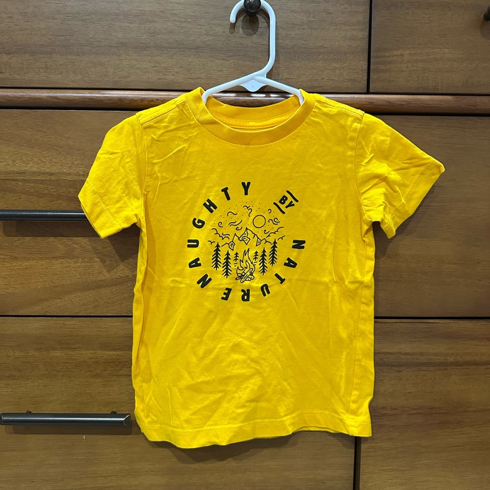 Pact Bright Yellow Kids Graphic Tee, Size 2T/3T